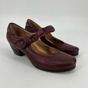 Biala Womens Tracey Mary Jane Pump EU 36 US6 Burgundy Red Leather Bow Strap Shoe